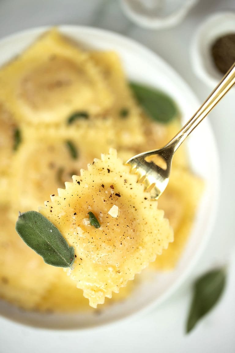 Butternut Squash Ravioli In Brown Butter Sage Sauce