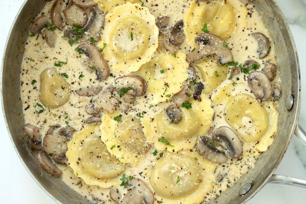 Mushroom Ravioli With Mushroom Cream Sauce - Foodie And Wine