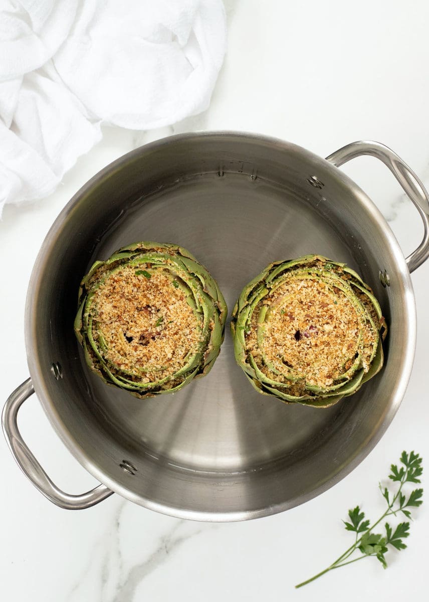Italian Stuffed Artichokes (Steamed or Baked)