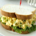 Southern Egg salad on a white plate.