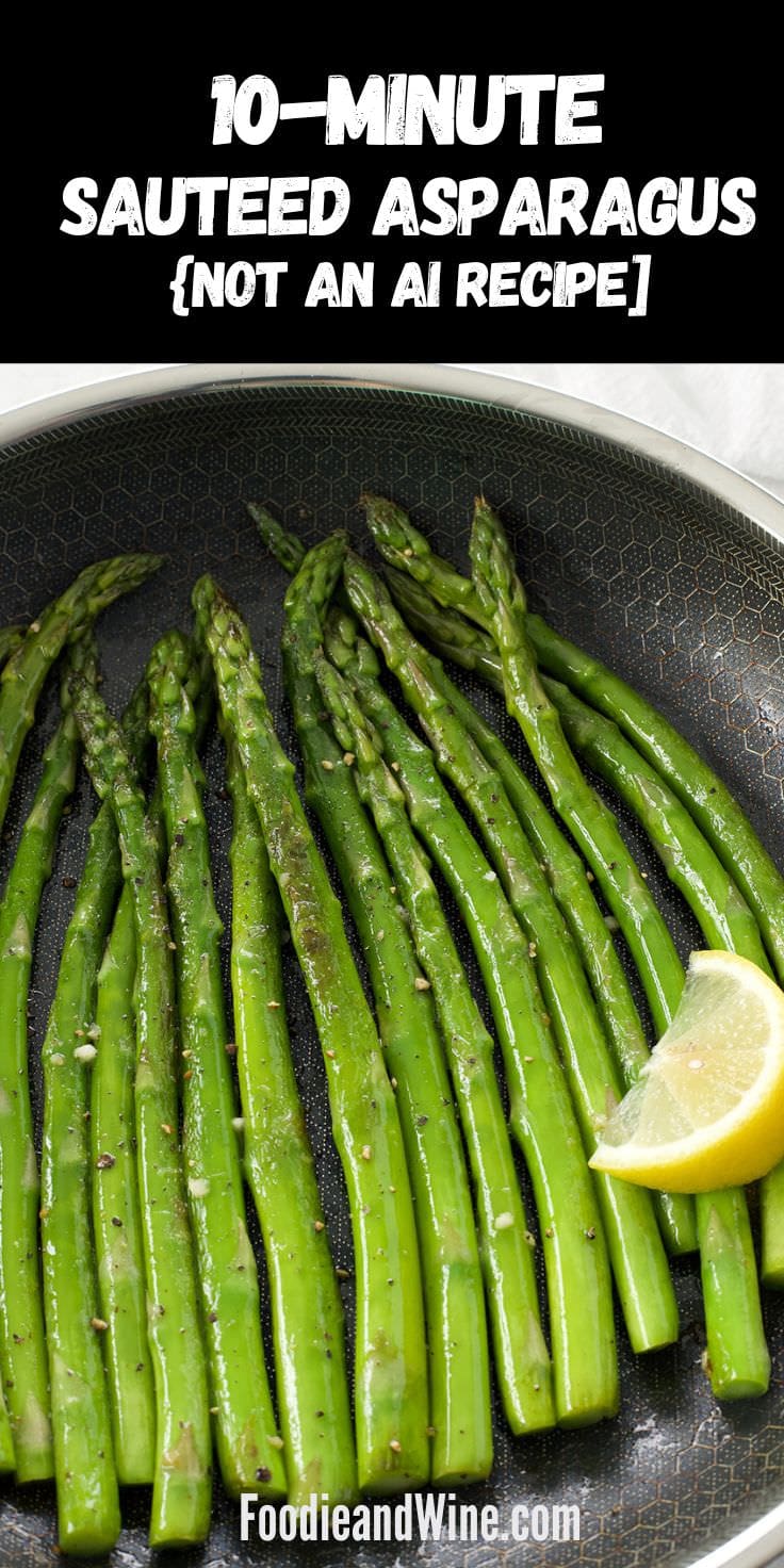 Pinterest graphic for Sautéed Asparagus.