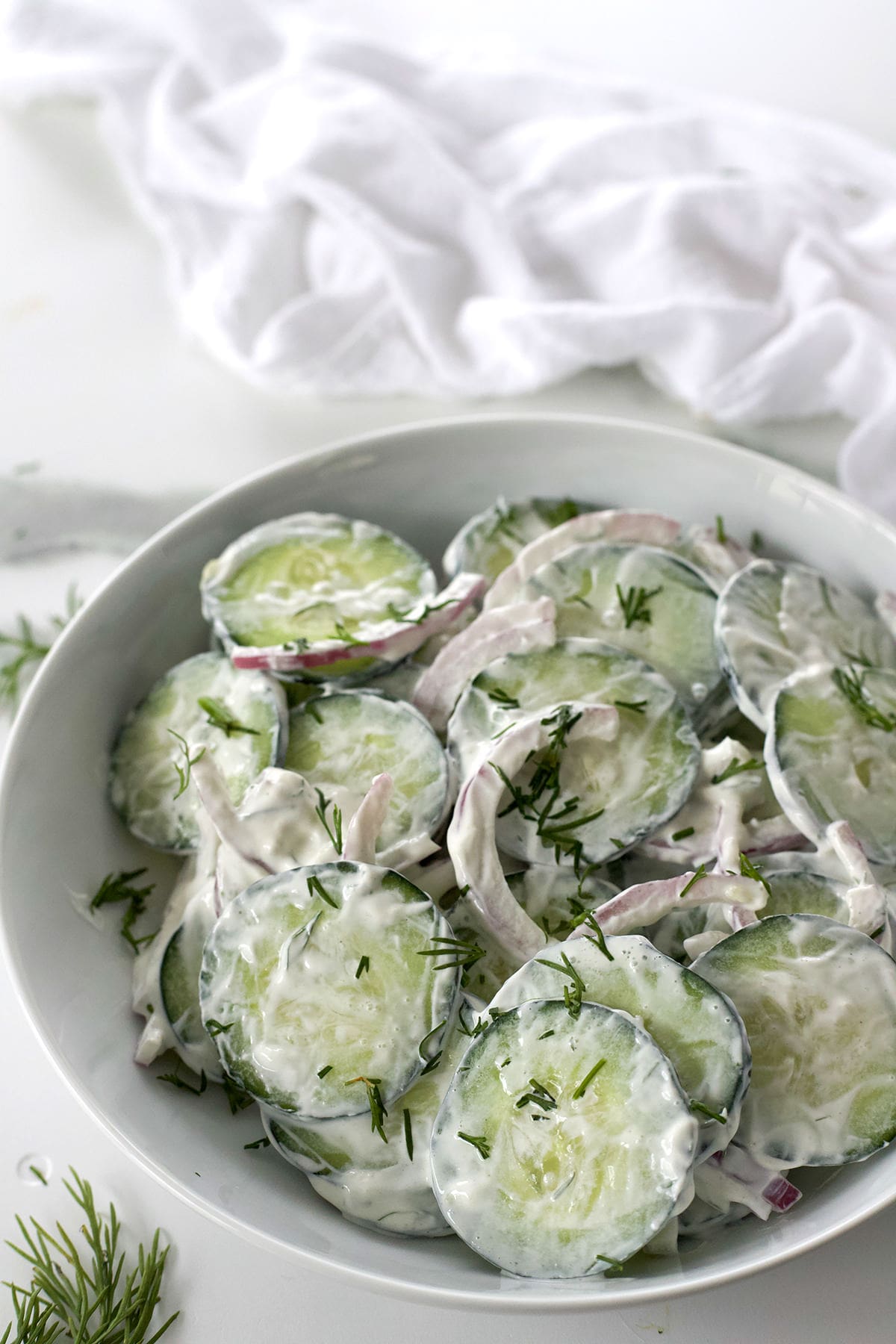 Creamy Cucumber Salad - Foodie and Wine